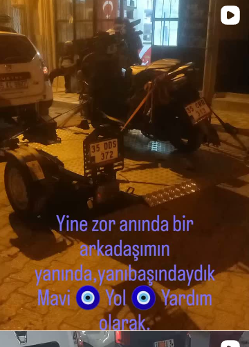 Mavi Yol Yardım Instagram paylaşımı