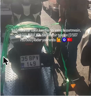 Mavi Yol Yardım Instagram paylaşımı